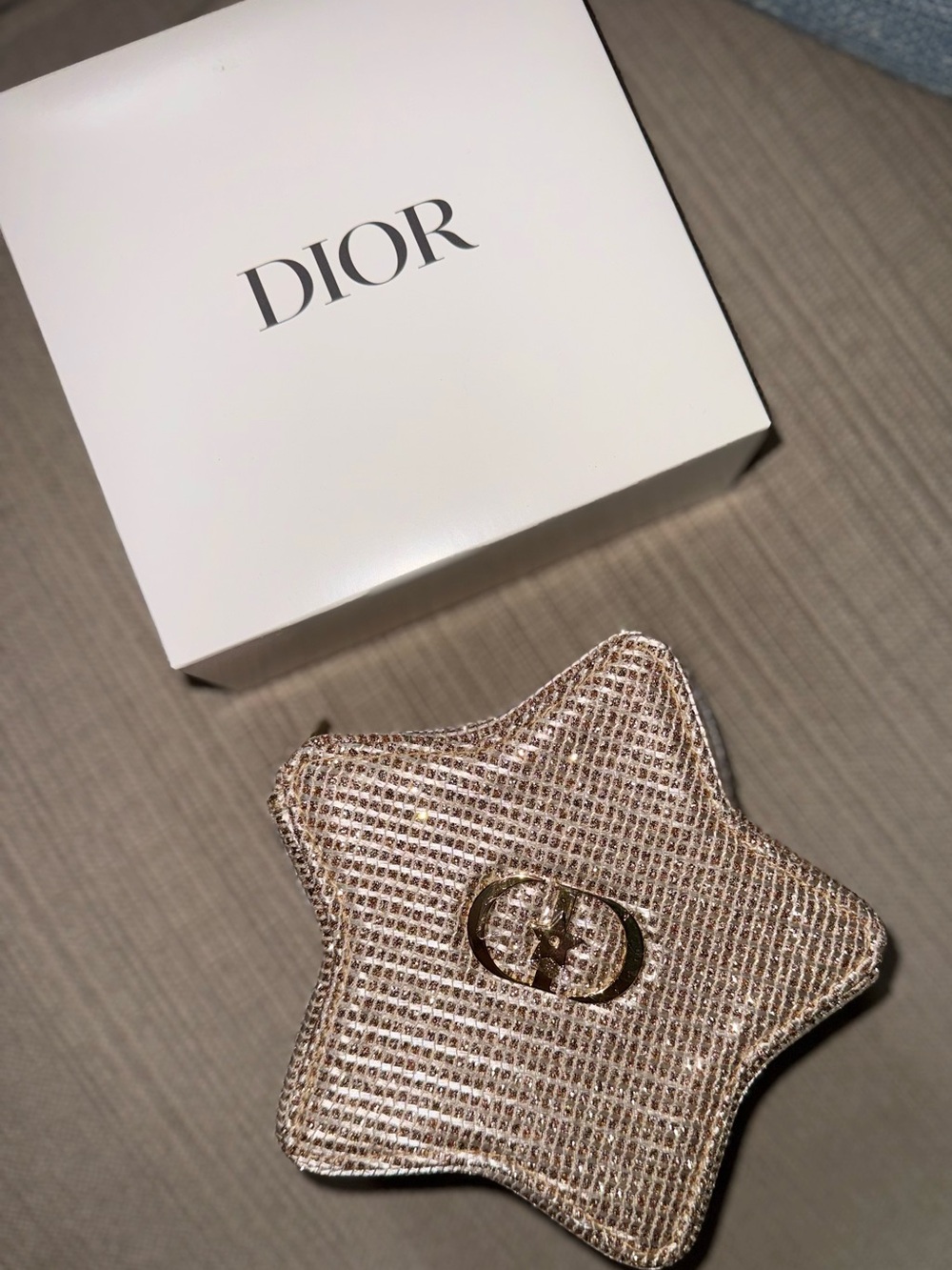 Dior Gold Crystal Mesh Cosmetic Bag